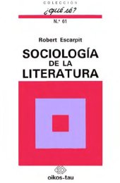 book Sociología de la literatura