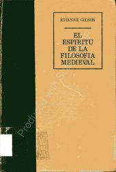 book El Espiritu De La Filosofia Medieval