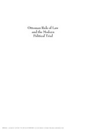 book Ottoman Rule of Law and the Modern Political Trial: The Yildiz Case