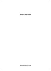 book Altaic languages: history of research, survey, classification and a section of comparative grammar