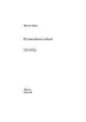 book El Materialismo Cultural