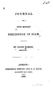 book Journal of a Nine Months' Residence in Siam