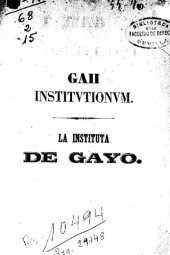 book Gaii Institutionum. La Instituta de Gayo