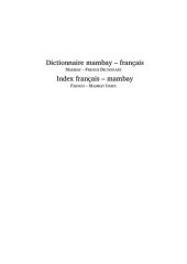 book Dictionnaire mambay – français MAMBAY – FRENCH DICTIONARY Index français – mambay FRENCH – MAMBAY INDEX