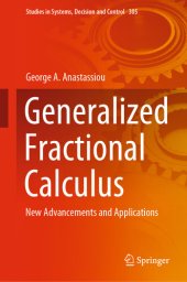 book Generalized Fractional Calculus: New Advancements and Applications