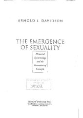 book The Emergence of Sexuality. Historical Epistemology and the Formation of Concepts