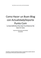 book Como Hacer un Buen Blog con ActualidadyDeporte Punto Com