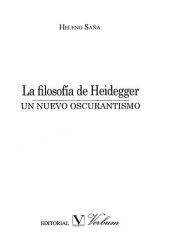 book La filosofia de Heidegger: un nuevo oscurantismo