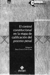 book El control constitucional en la etapa de calificación del proceso penal