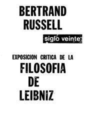 book Exposicion Critica De La Filosofia De Leibniz (Scan)