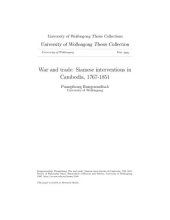 book War and Trade: Siamese Interventions in Cambodia, 1767-1851