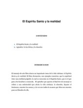 book El Espiritu Santo Y La Realidad