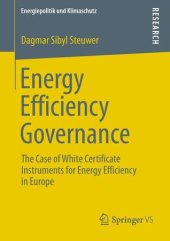 book Energy efficiency governance: the case of white certificate instruments for energy efficiency in Europe