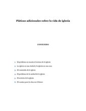 book Platicas Adicionales Sobre La Vida De Iglesia