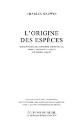 book L'Origine des espèces