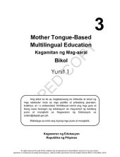 book Mother Tongue-Based Multilingual Education. Kagamitan ng Mag-aaral. Bikol 3