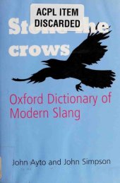 book Stone the Crows: Oxford Dictionary of Modern Slang