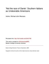 book 'Not the race of Dante': Southern Italians as Undesirable Americans