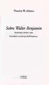 book Sobre Walter Benjamin