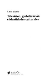 book Television Globalizacion E Identidades Culturales