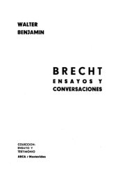 book Brecht Ensayos Y Conversaciones