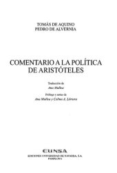 book Comentario a la Política de Aristóteles