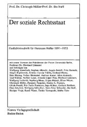 book Der soziale Rechtsstaat: Gedächtnisschrift für Hermann Heller, 1891-1933