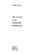 book En torno a la filosofía mexicana