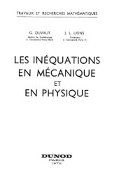 book Les inéquations en mécanique et en physique