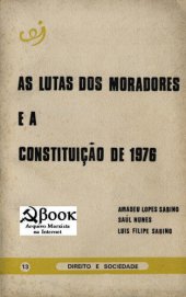 book As Lutas dos Moradores e a Constituição de 1976