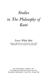 book Studies in The Philosophy of Kant