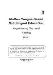 book Mother Tongue-Based Multilingual Education. Kagamitan ng Mag-aaral. Tagalog 3