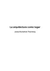 book La arquitectura como lugar 