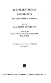 book Enchiridion: cum commentariis veteribus edidit Maximilian Consbruch. - Accedunt variae metricorum Graecorum reliquiae. Editio stereotypa editionis anni 1906