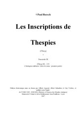 book Les Inspirtions des Thespies