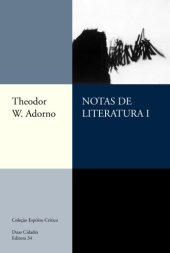 book Notas de literatura 1. Trad. e apresentação Jorge de Almeida