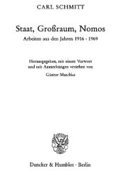 book Staat, Großraum, Nomos. Arbeiten aus den Jahren 1916-1969