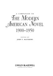 book A Companion to the Modern American Novel, 1900 - 1950