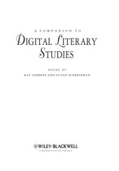 book A Companion to Digital Literary Studies