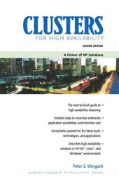 book Clusters for high availability: a primer of HP solutions