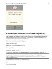 book Customs and Fashions in Old New England