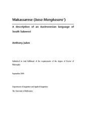 book Makassarese (basa Mangkasaraʼ): A description of an Austronesian language of South Sulawesi