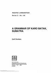 book A grammar of Karo Batak, Sumatra