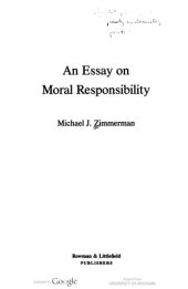 book An essay on moral responsibility