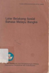 book Latar Belakang Sosial Bahasa Melayu Bangka