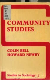 book Community studies : an introduction to the sociology of the local community