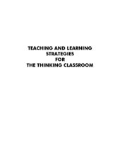 book Teaching and Learning Strategies for the Thinking Classroom