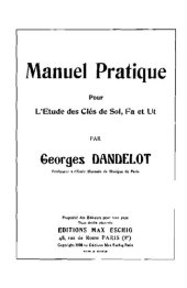 book Manuel Pratique Pour L´Etude des Clés de Sol, Fa et Ut