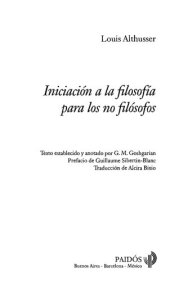 book Iniciacion A La Filosofia Para Los No Filosofos