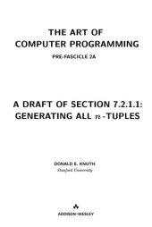 book The Art of Computer Programming 4 Generating all n-Tuples, Permutations, Combinations